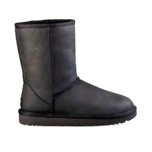 BRAND NEW - AUTHENTIC - UGG - CLASSIC SHORT - BLACK LEATHER - BOOTS - 8
